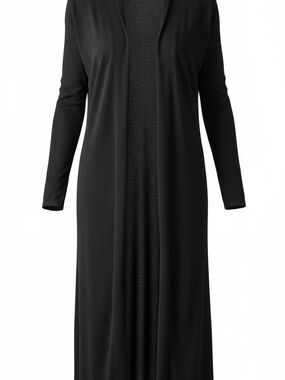 Black Long Sleeve Women's Duster Robe